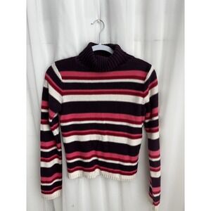 Hollister Turtleneck Sweater Vintage Y2K Striped‎ Women's Size M